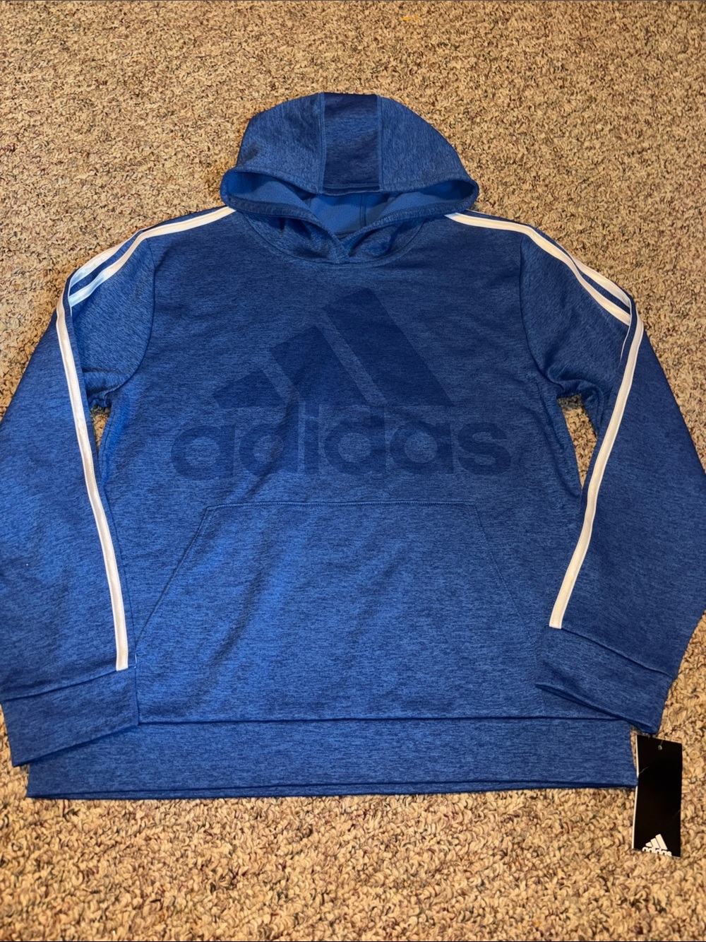 New adidas royal blue logo hoodie Kangaroo pocket XL 18/20